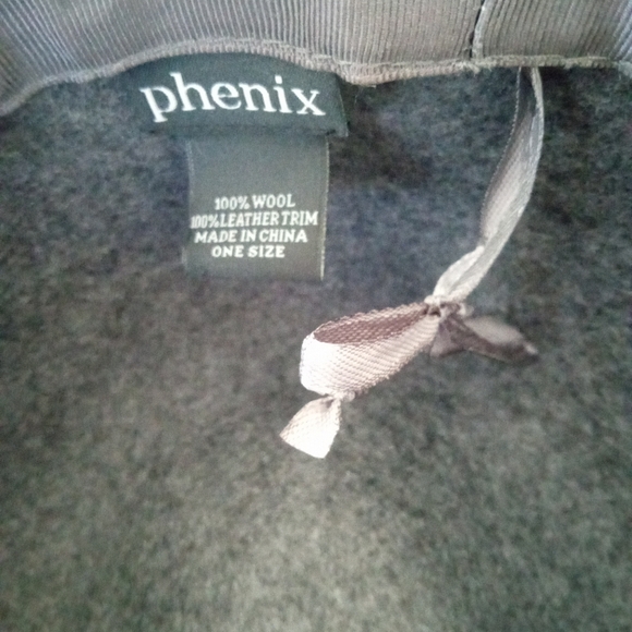 NEW  PHENIX 100% Wool Charcoal Gray Wide Brim Fedora Hat NWOT - Picture 7 of 7